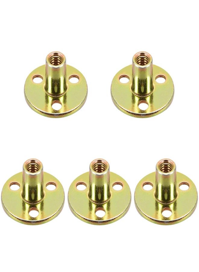 Yinpecly 3-Hole Tee Nut Carbon Steel T-Nuts Flange Insert Female Thread M8 x37x3mm for Furniture Legs Installation, Color Zinc 5Pcs - Image 1
